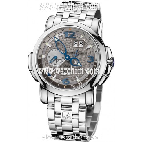 Ulysse Nardin GMT Perpetual Grey Dial 18kt White Gold Men's Watch 320-60-8-69