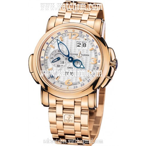 Ulysse Nardin GMT Perpetual Silver Dial 18kt Rose Gold Men's Watch 326-60-8-60