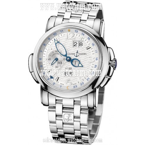 Ulysse Nardin GMT Perpetual Silver Dial 18kt White Gold Men's Watch 320-60-8-60
