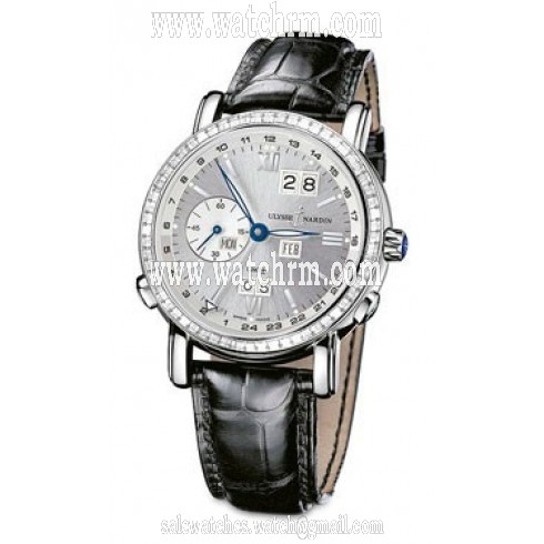 Ulysse Nardin GMT Perpetual Silver Dial Leather Strap Automatic Men's Watch 320-89BAG-31