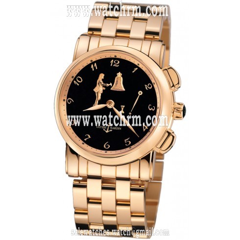 Ulysse Nardin Hour Striker Black Dial 18kt Rose Gold Men's Watch 6106-103-8-E2