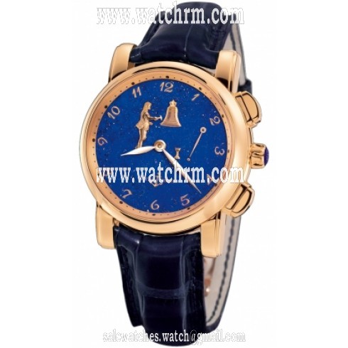 Ulysse Nardin Hour Striker Blue Dial 18kt Rose Gold Blue Leather Men's Watch 6106-103-E3