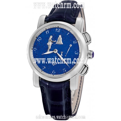 Ulysse Nardin Hourstriker Blue Dial Platinum Blue Leather Men's Watch 6109-103-E3