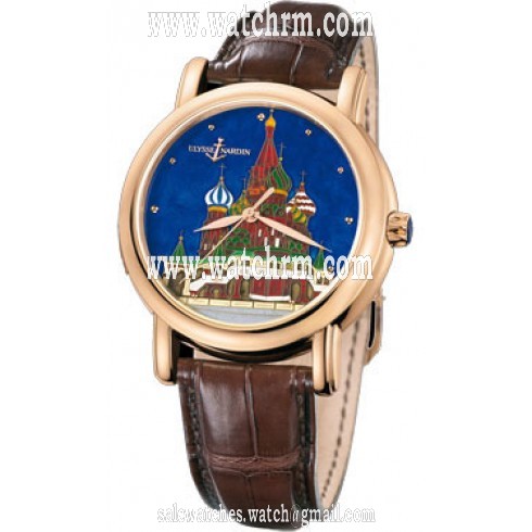 Ulysse Nardin Kremlin Genuine Enamel Cloisonne Leather Automatic Men's Watch 136-11-KREM