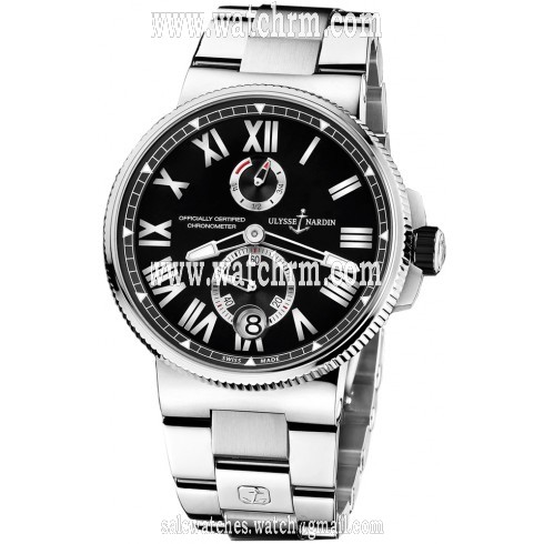 Ulysse Nardin Marine Black Dial Stainless Steel Automatic Men's Watch 1183-122-7M-42