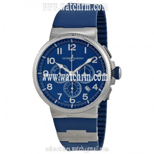 Ulysse Nardin Marine Chronograph Blue Dial Blue Rubber Men's Watch 15031503-63