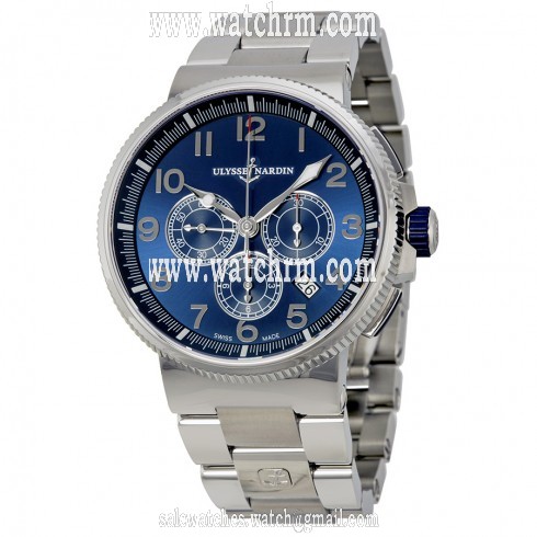 Ulysse Nardin Marine Chronograph Metallic Blue Dial Stainless Steel Men's Watch 1503-150-7M-63