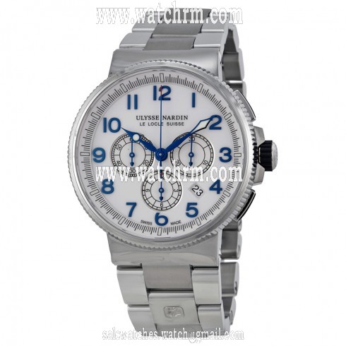 Ulysse Nardin Marine Chronograph White Dial Stainless Steel Men's Watch 1503-150-7M-60