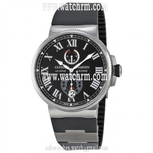 Ulysse Nardin Marine Chronometer Black Dial Stainless Steel Titanium Automatic Men's Watch 1183-122-3-42-V2