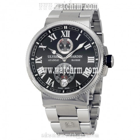Ulysse Nardin Marine Chronometer Black Dial Men's Watch 1183-126-7M-42
