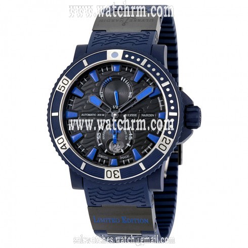 Ulysse Nardin Marine Chronometer Black Dial Blue Automatic Men's Watch 263-97LE-3C