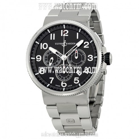 Ulysse Nardin Marine Chronometer Black Dial Stainless Steel Men's Watch 1503-150-7M-62