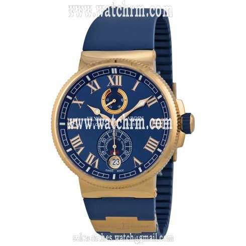 Ulysse Nardin Marine Chronometer Blue Dial 18kt Rose Gold Men's Watch 1186-126-3-43
