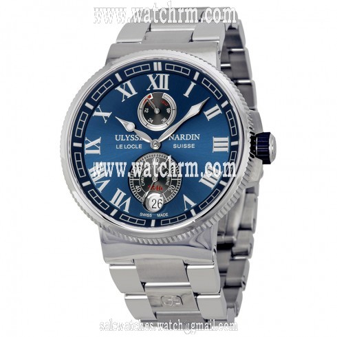 Ulysse Nardin Marine Chronometer Blue Dial Stainless Steel Men's Watch 1183-126-7M-43
