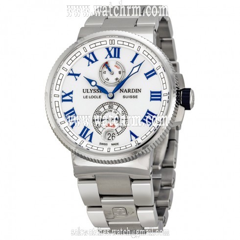 Ulysse Nardin Marine Chronometer White Dial Stainless Steel Men's Watch 1183-126-7M-40