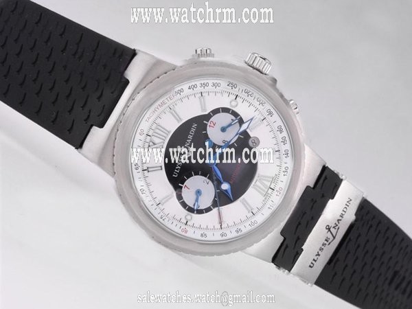 Ulysse Nardin Marine Collection 353-66-3/355 Multicolor Dial silver Rubber Strap black Watch