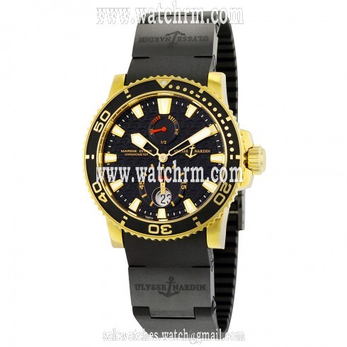 Ulysse Nardin Marine Diver Automatic Black Dial Black Rubber Men's Watch 266-33-3C-922