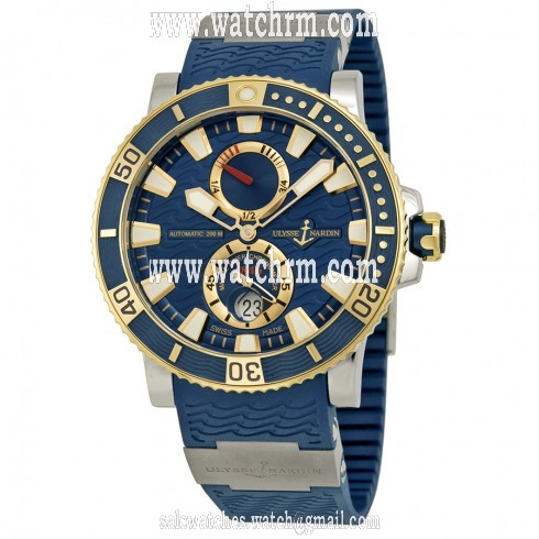 Ulysse Nardin Marine Diver Blue Dial Titanium and 18kt Yellow Gold Men's Watch 265-90-3T-93