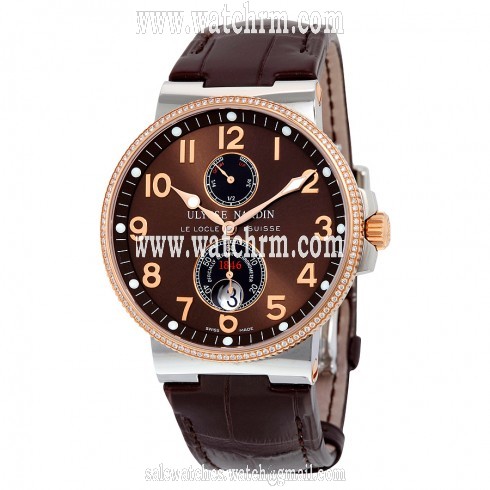 Ulysse Nardin Maxi Marine Brown Dial Diamond Automatic Men's Watch 265-66-BROWN