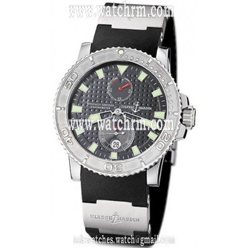 Ulysse Nardin Maxi Marine Chronometer Black Dial Stainless Steel Men's Watch 263-33-3-91