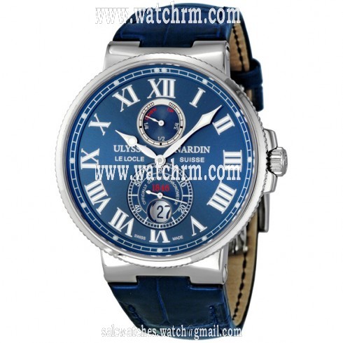 Ulysse Nardin Maxi Marine Chronometer Blue Leather Men's Watch 263-67/43