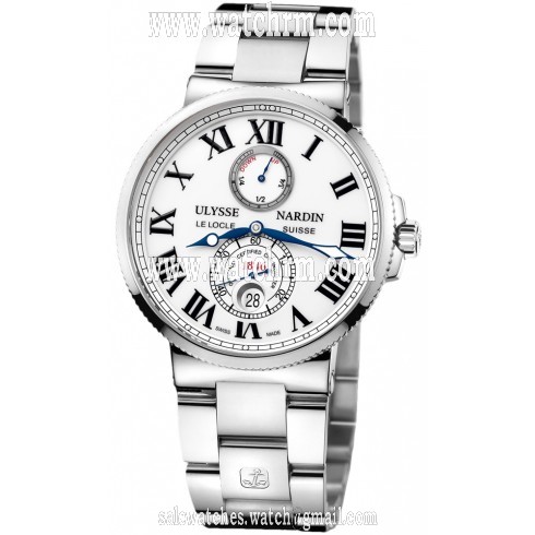 Ulysse Nardin Maxi Marine Chronometer White Dial Stainless Steel Automatic Men's Watch 263-67-7-40