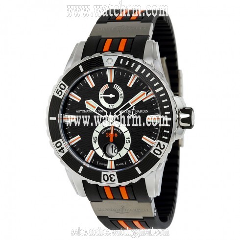 Ulysse Nardin Maxi Marine Diver Automatic Black Dial Black Rubber Men's Watch 263-10-3-952