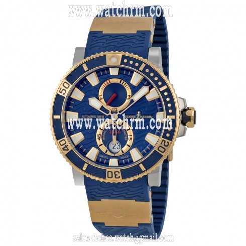 Ulysse Nardin Maxi Marine Diver Blue Dial 18kt Rose Gold Titanium Men's Watch 265-90-3-93