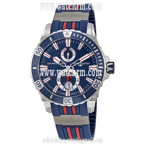 Ulysse Nardin Maxi Marine Diver Blue Dial Blue Rubber Men's Watch 263-10-3R-93