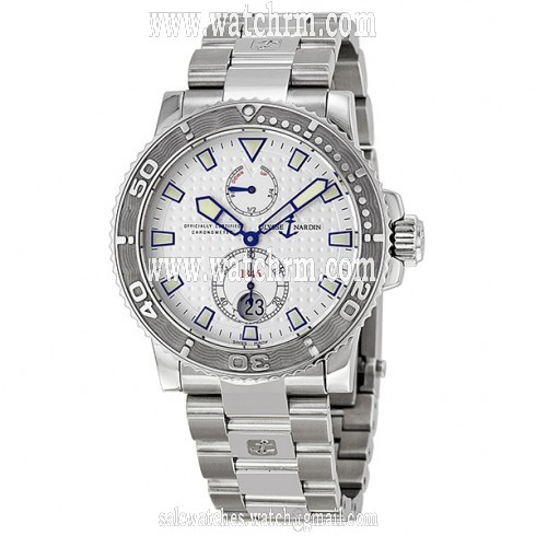 Ulysse Nardin Maxi Marine Diver Chronometer Automatic Silver Dial Stainless Steel Men's Watch 263-33-7