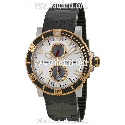 Ulysse Nardin Maxi Marine Diver Silver Dial Titanium Rose Gold Men's Watch 265-90-3C-91