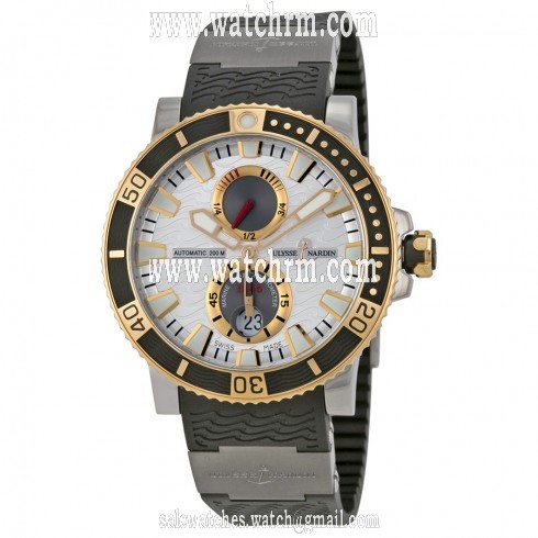 Ulysse Nardin Maxi Marine Diver Silver Dial Titanium Rose Gold Men's Watch 265-90-3T-91