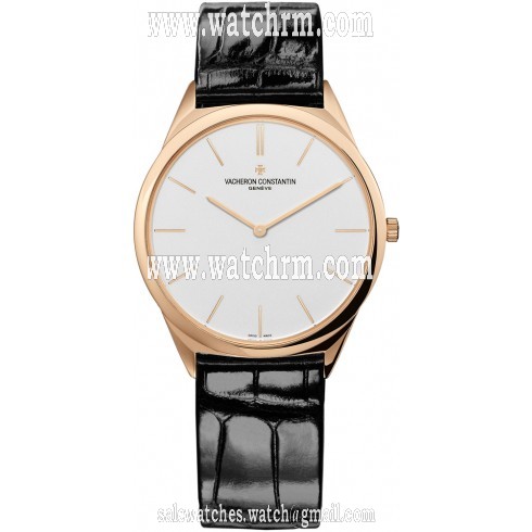 Vacheron Constantin Historiques Ultra Fine 1955 Silver Dial Black Leather Men's Watch 33155/000R-9588