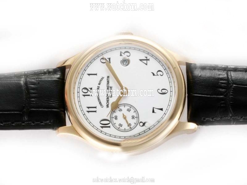 Vacheron Constantin Les Historiques 82035/000R-9359 White Dial 18K Gold Case Round Watch