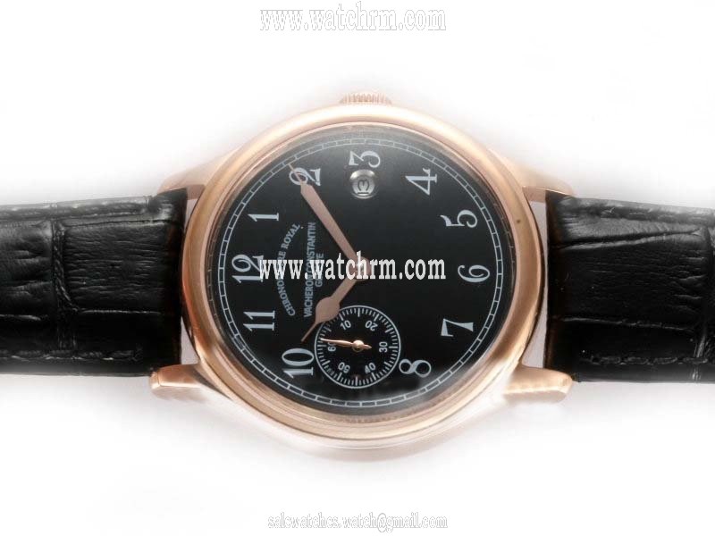 Vacheron Constantin Les Historiques 86122/000R-9362 Rose Gold Case Black Dial Watch