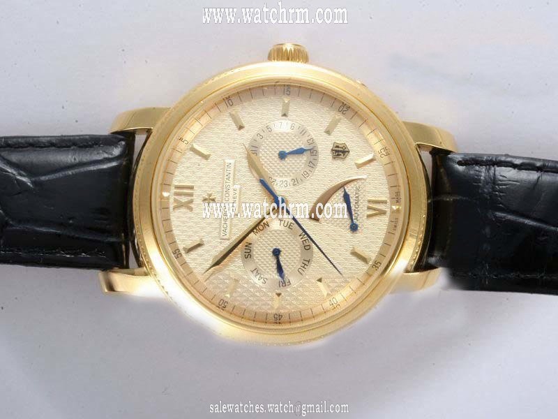 Vacheron Constantin Malte 47200 Yellow Gold Round Gold Dial 18K Gold Case Watch