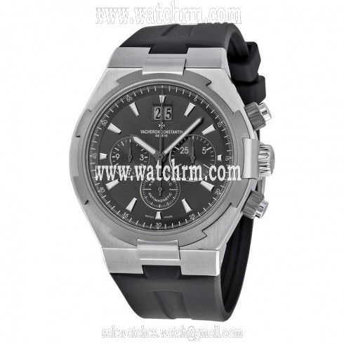 Vacheron Constantin Overseas Chronograph Anthracite Dial Black Leather Men's Watch 49150000W9501