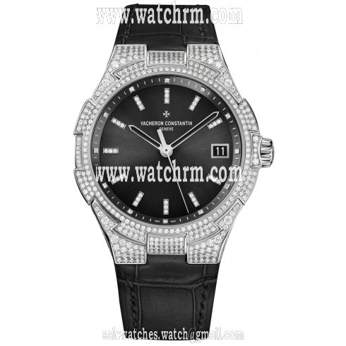 Vacheron Constantin Overseas Lady Black Dial Automatic Diamond Watch 47660000G-9829