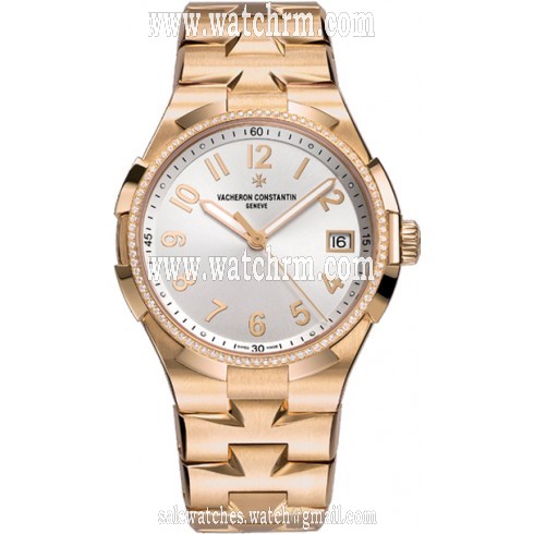 Vacheron Constantin Overseas Silver DIal 18kt Rose Gold Ladies Watch 47560D10R-9672