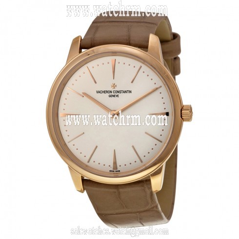 Vacheron Constantin Patrimony Contemporaine Automatic Silver White Dial Dark Grey Leather Ladies Watch 81530000R-9682
