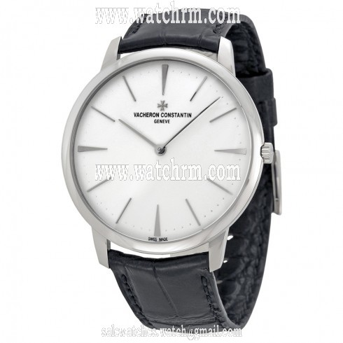 Vacheron Constantin Patrimony Grand Taille White Gold Black Alligator Men's Watch 81180000G-9117