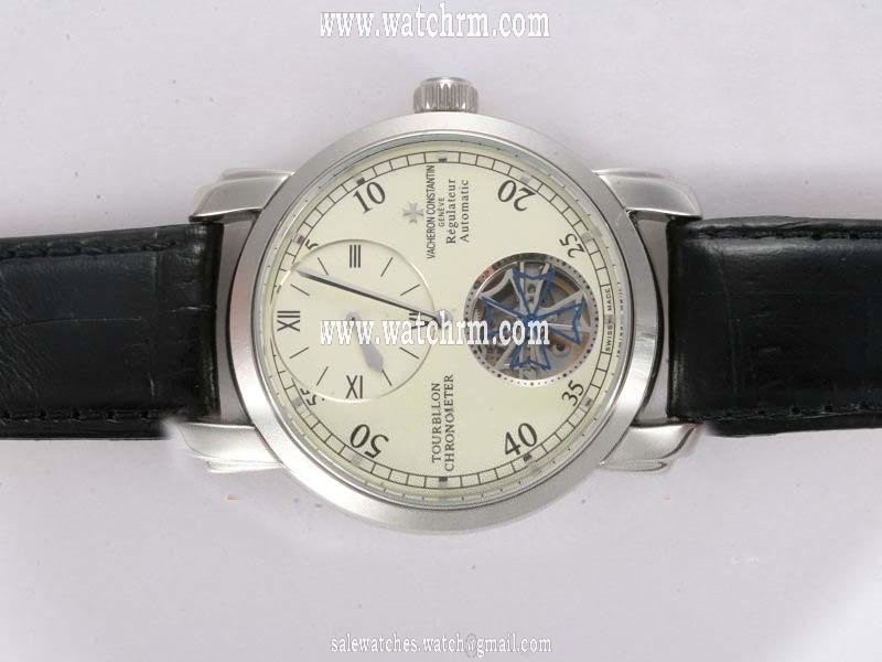 Vacheron Constantin Tourbillon 756033 Mens Stainless Steel Bezel Automatic Watch