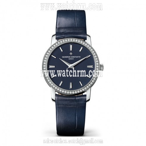 Vacheron Constantin Traditionnelle Blue Dial Diamond Ladies Watch 25558000G-9758