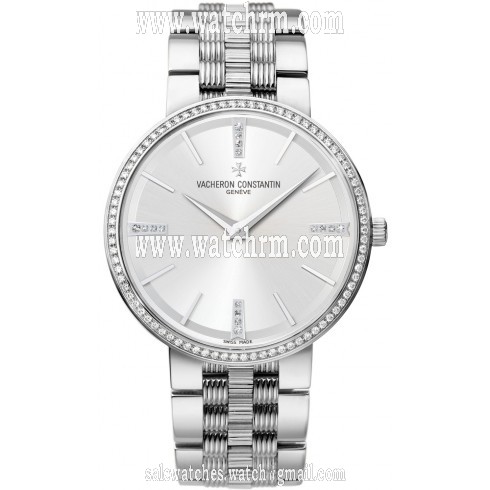 Vacheron Constantin Traditionnelle Silver Dial Diamond Men's Watch 81577V01G-9270