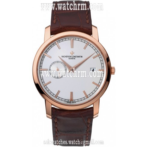 Vacheron Constantin Traditionnelle Silver Dial Men's Leather Watch 87172/000R-9302