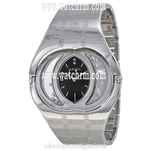 Versace Eclissi Black Dial Stainless Steel Men's Watch 73Q99SD009-S099