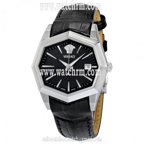 Versace Atelier Black Dial Black Leather Men's Watch 13Q99D009 S009