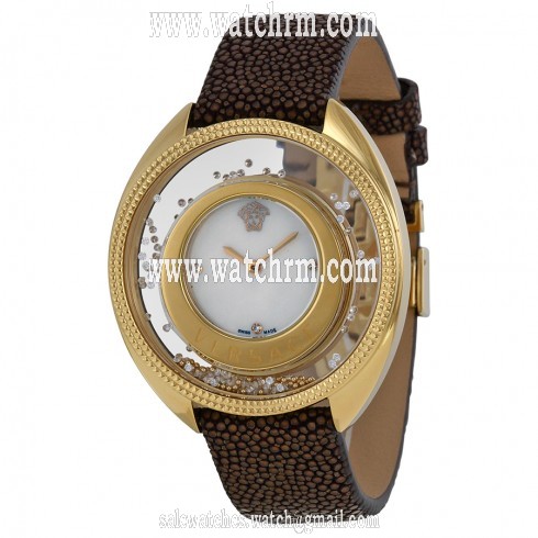 Versace Destiny Spirit Mother of Pearl Dial Brown Leather Ladies Watch 86Q701MD497-S497