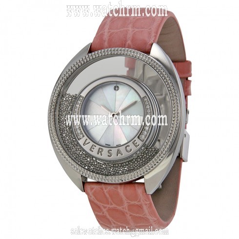 Versace Destiny Spirit Mother of Pearl Dial Pink Leather Ladies Watch 86Q91D498-S111