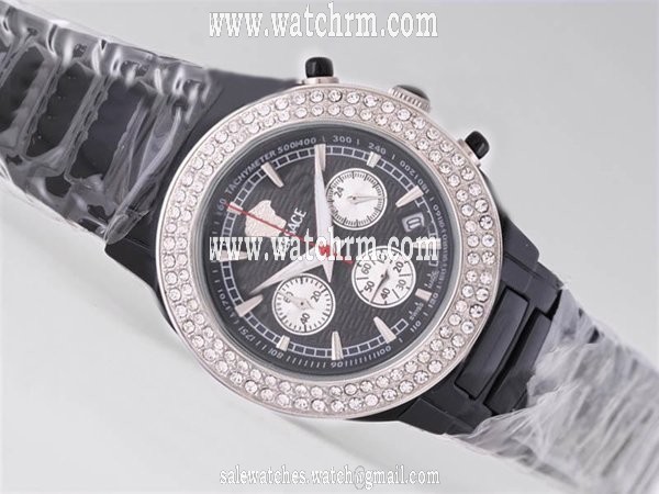 Versace Dv One 2702 Quartz Chronograph 36mm Black Dial Watch
